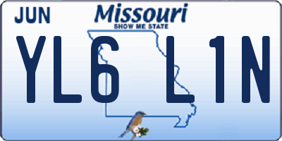 MO license plate YL6L1N