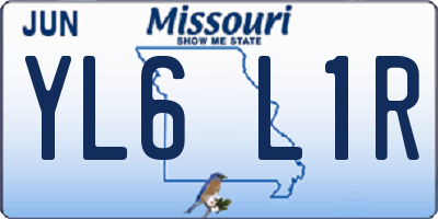 MO license plate YL6L1R
