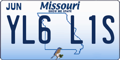 MO license plate YL6L1S