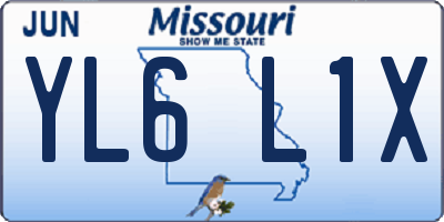 MO license plate YL6L1X