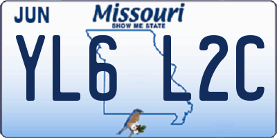 MO license plate YL6L2C