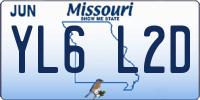 MO license plate YL6L2D