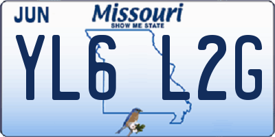 MO license plate YL6L2G