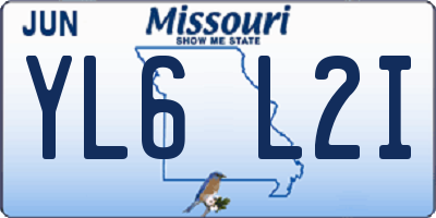 MO license plate YL6L2I