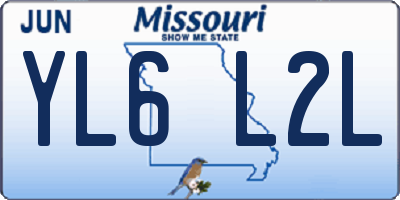 MO license plate YL6L2L