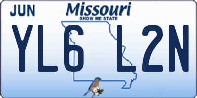 MO license plate YL6L2N