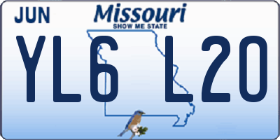 MO license plate YL6L2O