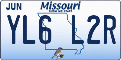 MO license plate YL6L2R