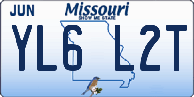MO license plate YL6L2T