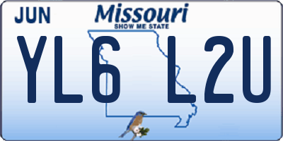 MO license plate YL6L2U