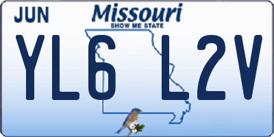 MO license plate YL6L2V