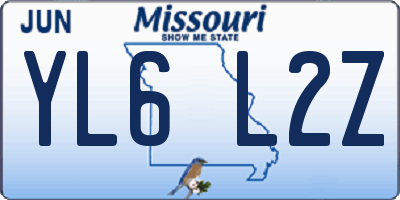 MO license plate YL6L2Z