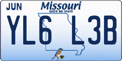 MO license plate YL6L3B