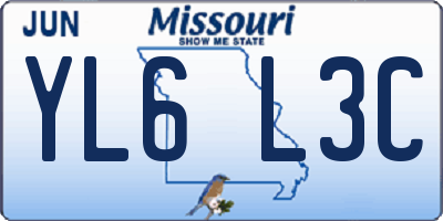 MO license plate YL6L3C