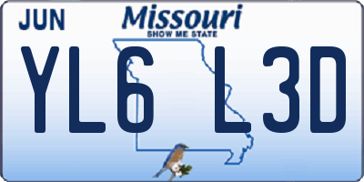 MO license plate YL6L3D