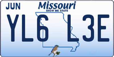 MO license plate YL6L3E