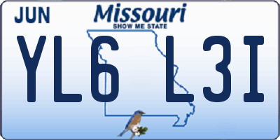 MO license plate YL6L3I