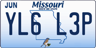 MO license plate YL6L3P