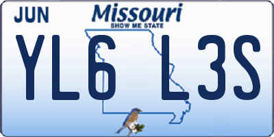 MO license plate YL6L3S