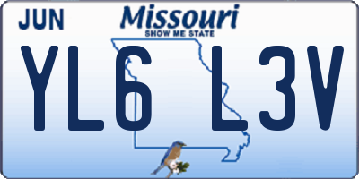 MO license plate YL6L3V