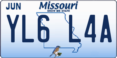 MO license plate YL6L4A