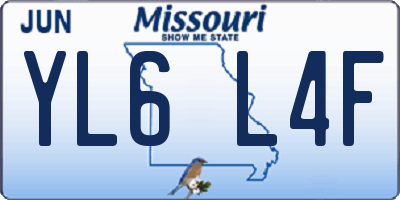 MO license plate YL6L4F