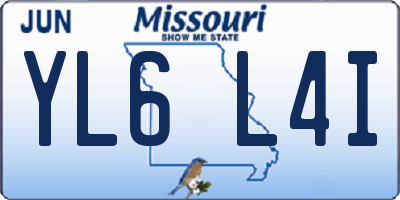 MO license plate YL6L4I