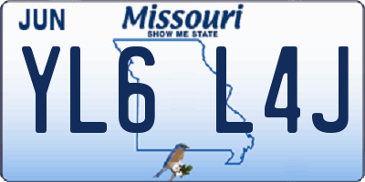 MO license plate YL6L4J