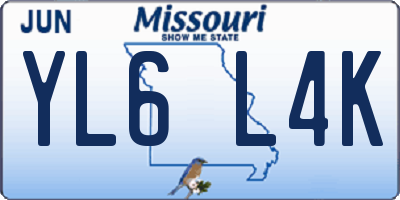 MO license plate YL6L4K