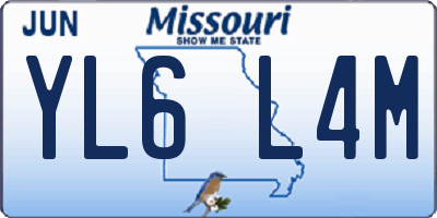MO license plate YL6L4M