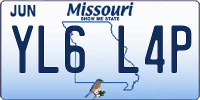 MO license plate YL6L4P