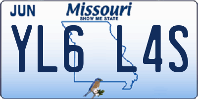 MO license plate YL6L4S