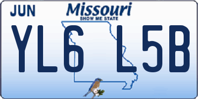 MO license plate YL6L5B