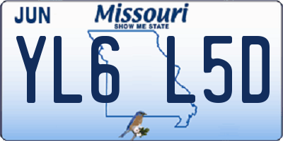 MO license plate YL6L5D