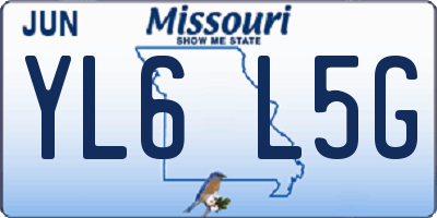 MO license plate YL6L5G