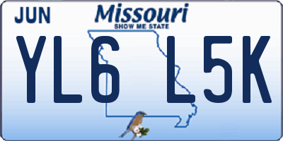 MO license plate YL6L5K