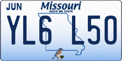 MO license plate YL6L5O