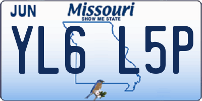 MO license plate YL6L5P
