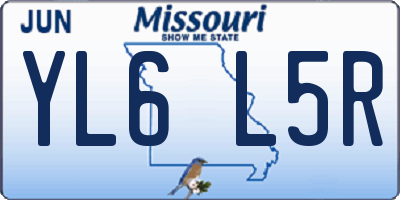 MO license plate YL6L5R