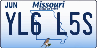 MO license plate YL6L5S