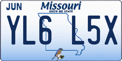 MO license plate YL6L5X