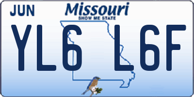 MO license plate YL6L6F