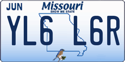 MO license plate YL6L6R