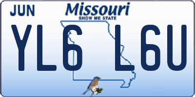 MO license plate YL6L6U