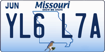 MO license plate YL6L7A