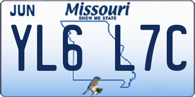 MO license plate YL6L7C