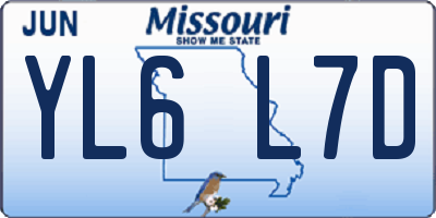 MO license plate YL6L7D