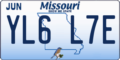 MO license plate YL6L7E