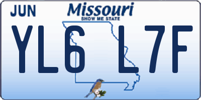 MO license plate YL6L7F