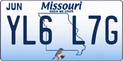 MO license plate YL6L7G